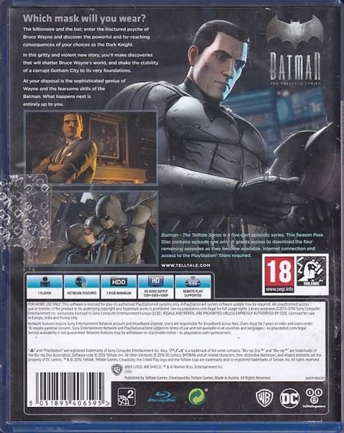 Batman The Telltale Series - PS4 (B-Grade) (Genbrug)